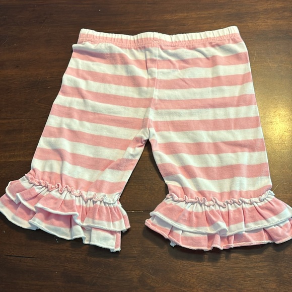 Southern Style pink white stripe ruffle shorts size 10 - Picture 2 of 4